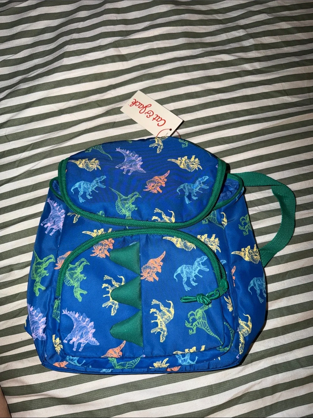 Cat & Jack Blue Dinosaur Print Kids Backpack